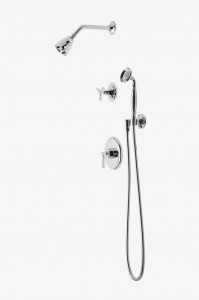 RDSP07 Душевая кабина Roadster с балансировкой давления с головкой 2 3/4 дюйма, ручным душем и перекрестной перекрестной рукояткой. Waterworks