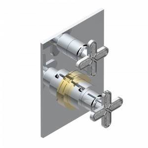 A6G-5300BE Ручки регулировки для термостата THG с вентилем арт.5300AE Thg-paris Profil инкрустация Lalique Хром/золото