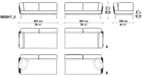 B&B Italia Outdoor 2-местный тканевый садовый диван Ribes sun-id-1372306 - Вид №17