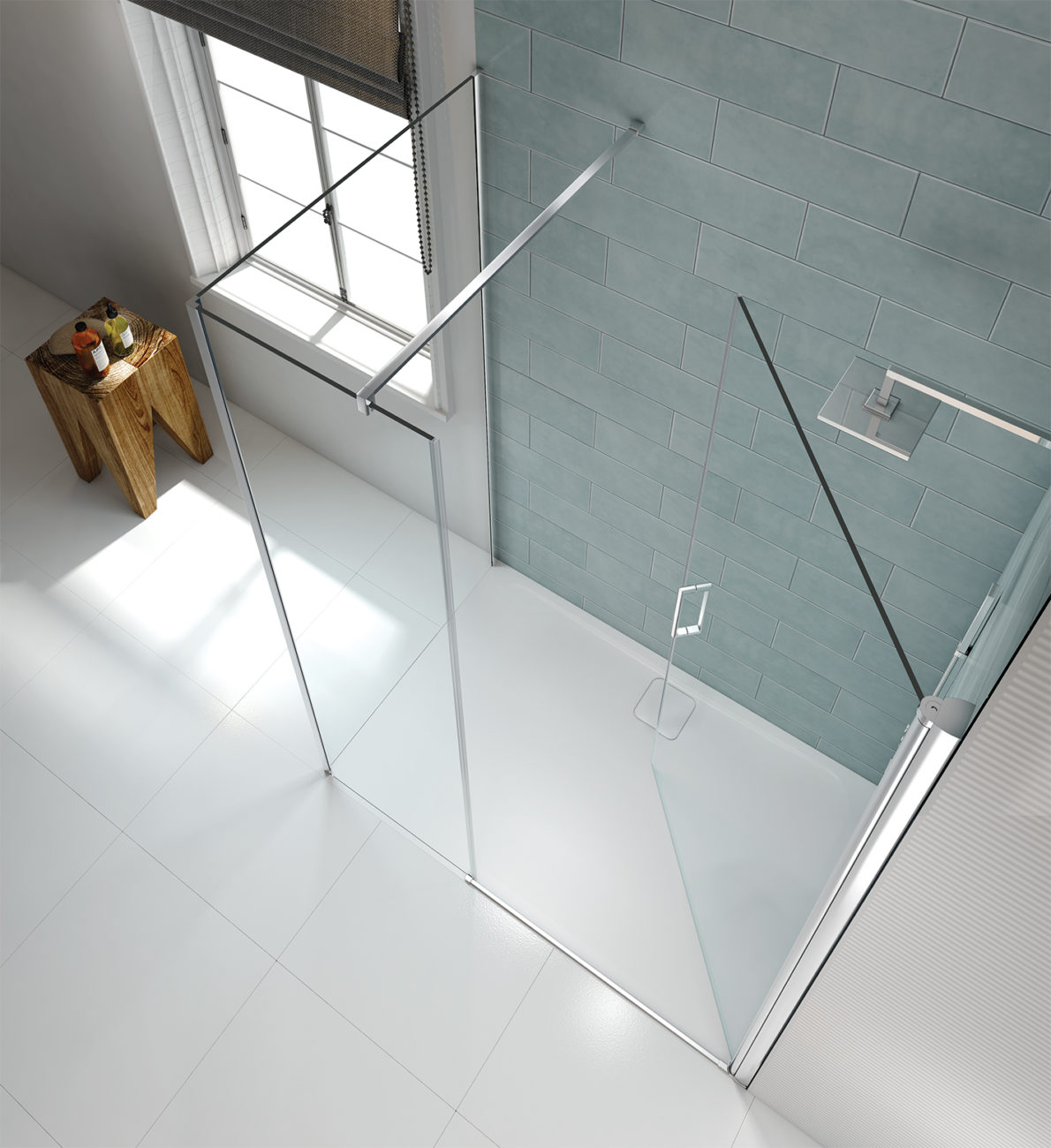 Дверь душевая для установки с боковой панелью S8FPI1204H Merlyn Pivot Хромированный  - Вид №3