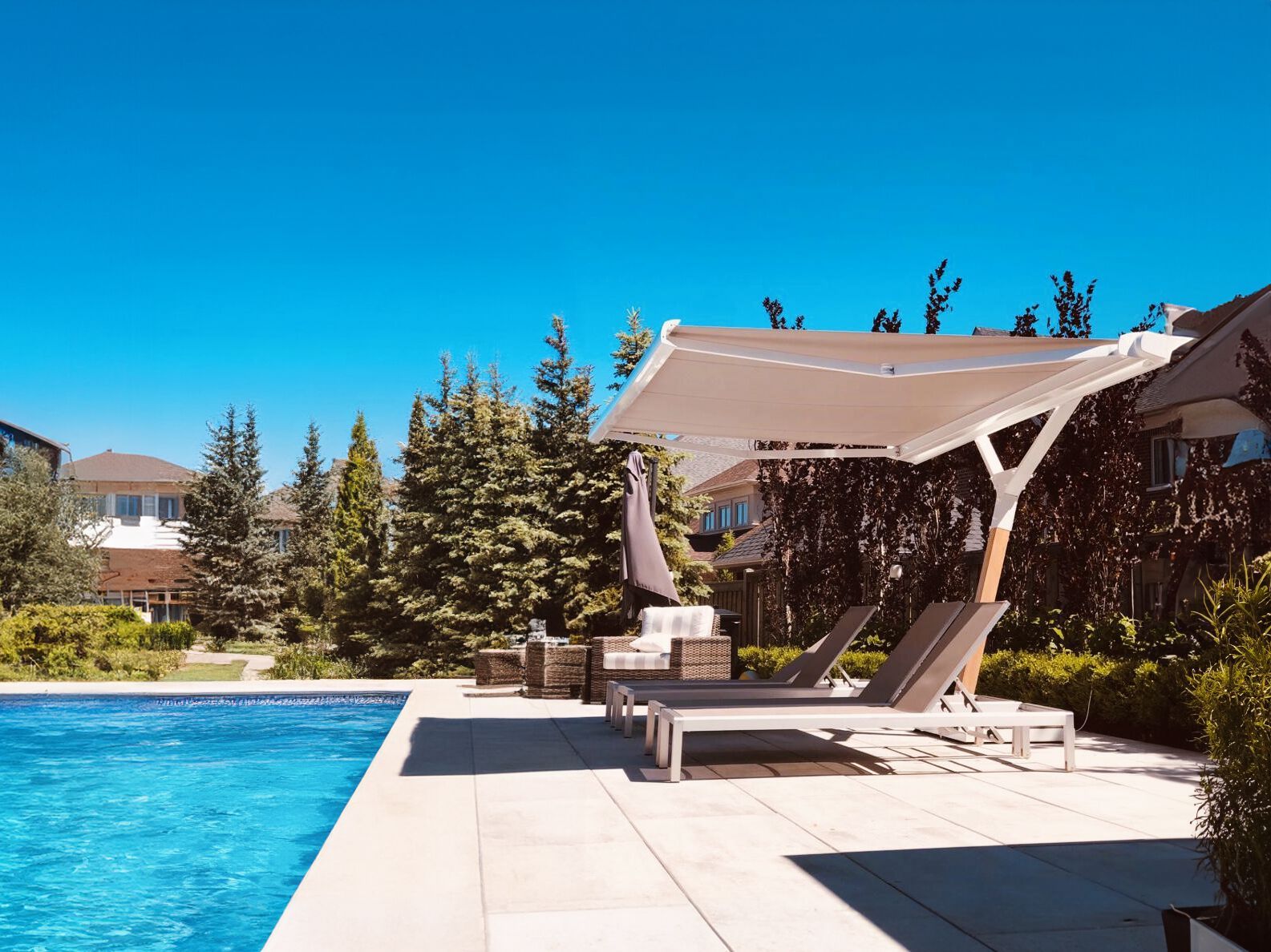 Зонтик с боковым полюсом с ручным или моторным открытием Mv Line тени ARCH-00146533 - Вид №1