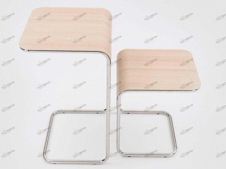 Danese Milano Сервисный столик из хромированного металла и столешница из dinoc Farallon sun-id-1430749