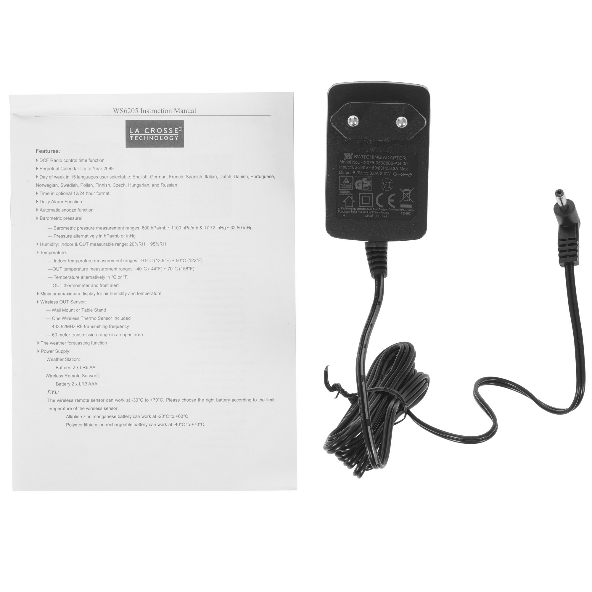 9027222 Метеостанция La Crosse WS6205 STDN-0007987 - Вид №8