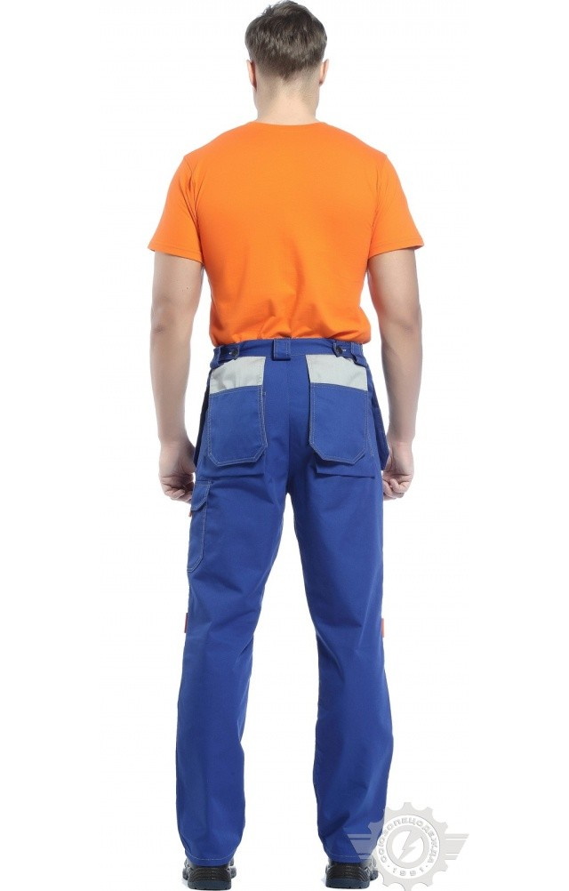 4957446 Брюки рабочие "Профессионал" василек со светло-серым  Летняя спецодежда  размер 52-54/182-188  - Вид №3