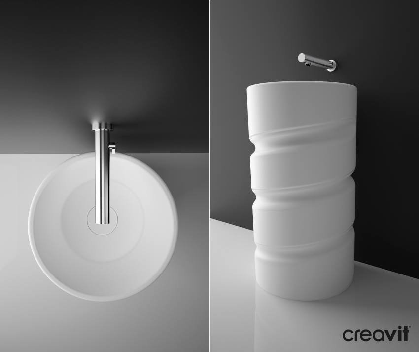 CL084-00CB00L-0000 Раковина моноблок без ответстия для смесителя CL084.00100 Creavit  - Вид №1