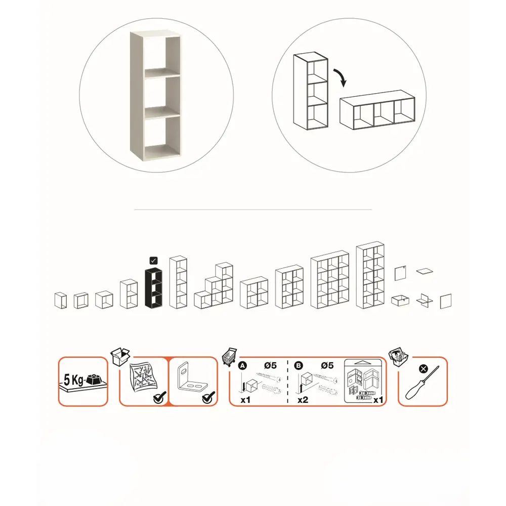 Стеллаж KONSENSA Руан 3 секции 36x104x31.7 см ЛДСП цвет белый STLM-2140804 - Вид №18