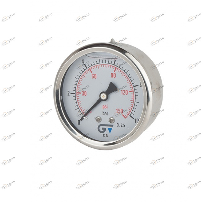 GENEBRE 3829 016 Pressure gauge Ø 63 with glycerine, back connection, BSP thread 