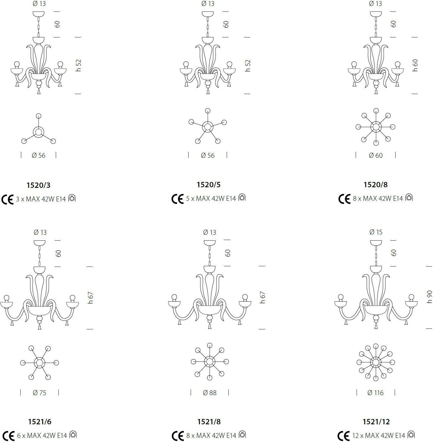 Sylcom Люстра из стекла Foscari 1520/1521/1522/1523 - Вид №7