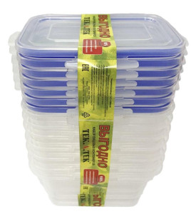 SE-H14-07 Набор пищевых контейнеров прямоугольный ECONOM SE H14-07 из 7 шт. по 500 мл. Цветочная коллекция