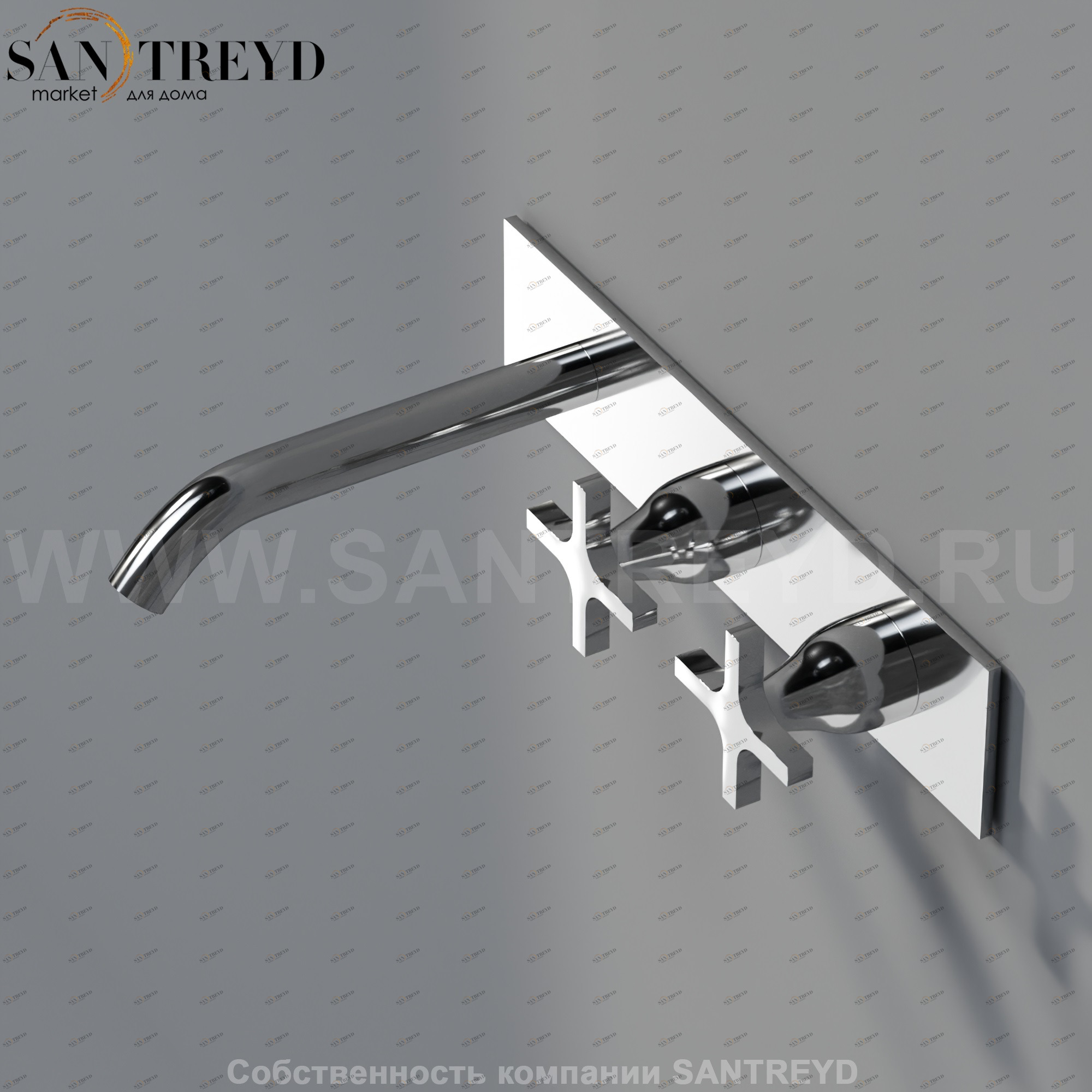 Встроенный смеситель ARUB1087S MEMORY для ванны хромированный Agape