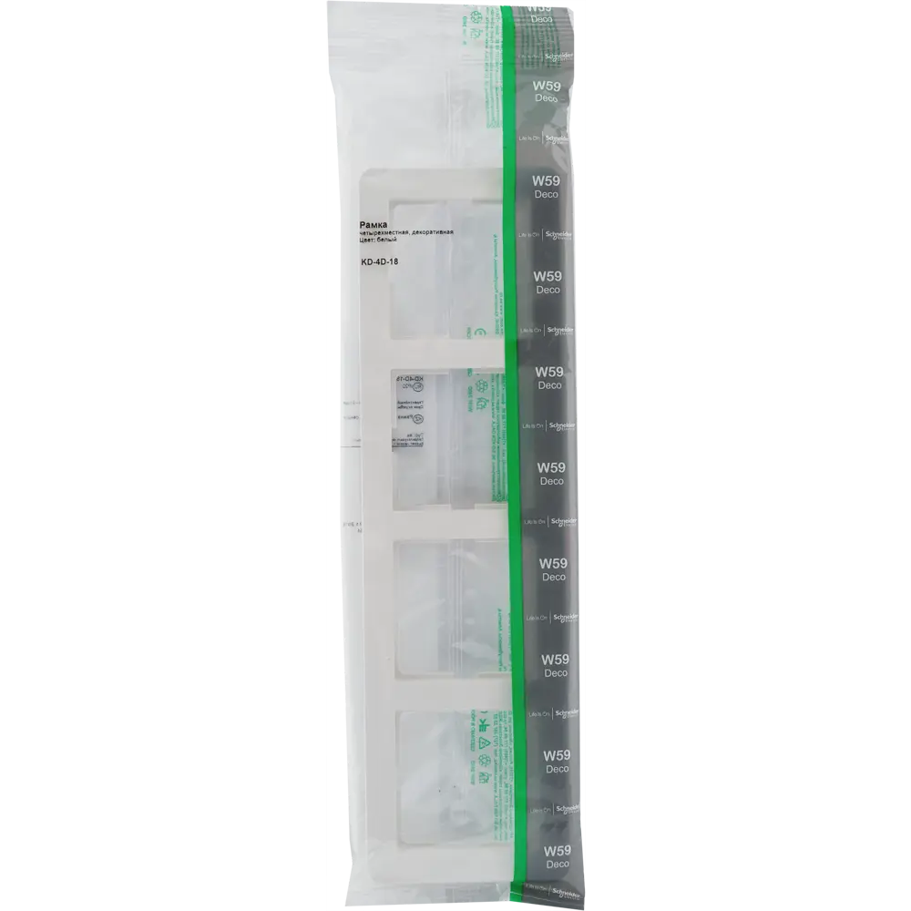 Рамка SYSTEME ELECTRIC W59 Deco для 4 розеток - белая защита 82593339 STLM-0030832 - Вид №4