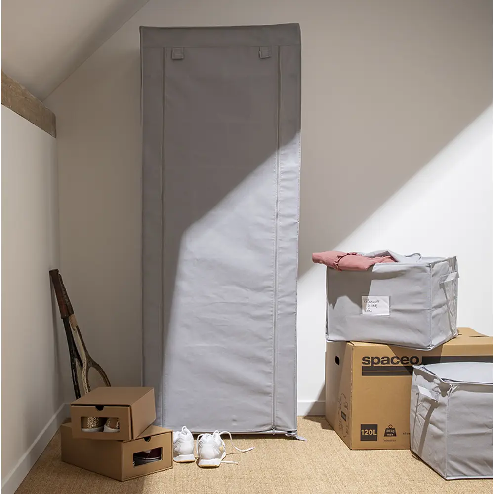 Стеллаж для обуви Spaceo 160x60x35 см 9 полок металл/нетканый материал цвет гранит STLM-2153689 - Вид №10