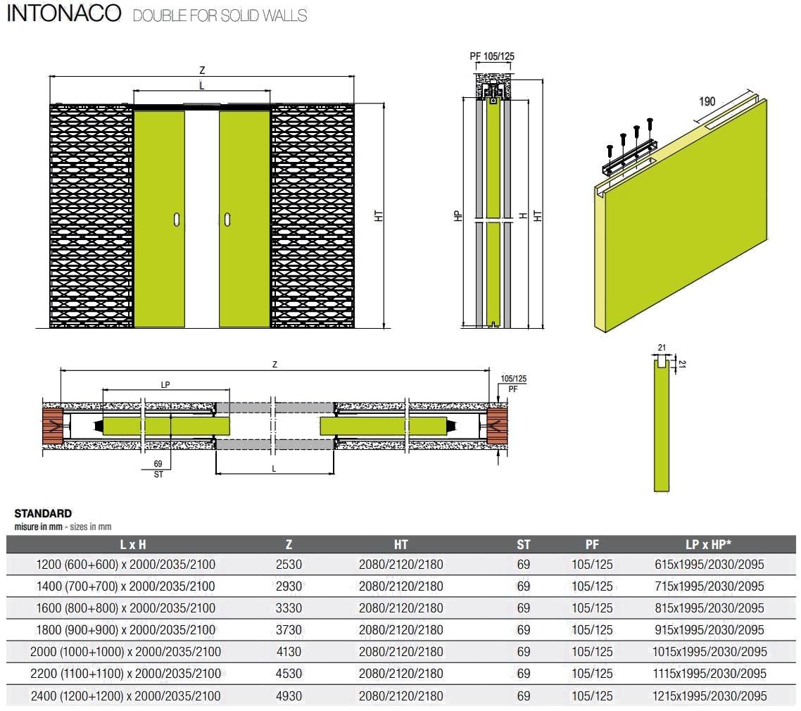 PROTEK® Рама для двустворчатой ​​двери заподлицо со стеной Linear® sun-id-1509726 - Вид №4