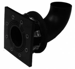 SANIT 970481 Настенный воздуховод PE оцинкованный с 90 ° изгибом, одной боковой фланец, втулка сталь дюбель