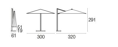 Квадратный тканевый зонтик с боковым полюсом emu Навона ARCH-00030112 - Вид №11