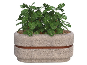 Овальный бетонный плантатор