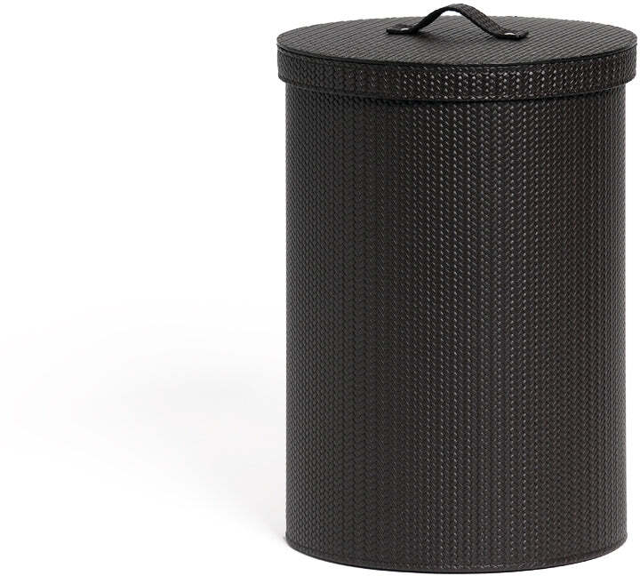 Корзина для бумаг круглая с крышкой - Ø 22X31,5 см / зернистая кожа_крем