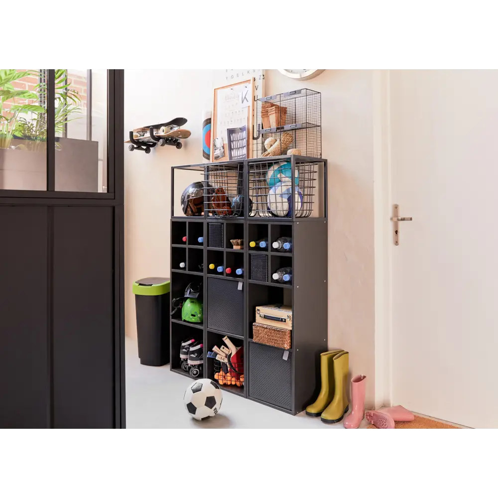 Дверь для стеллажа Spaceo Kub Paris 32x32 см металл цвет черный STLM-2097549 - Вид №10