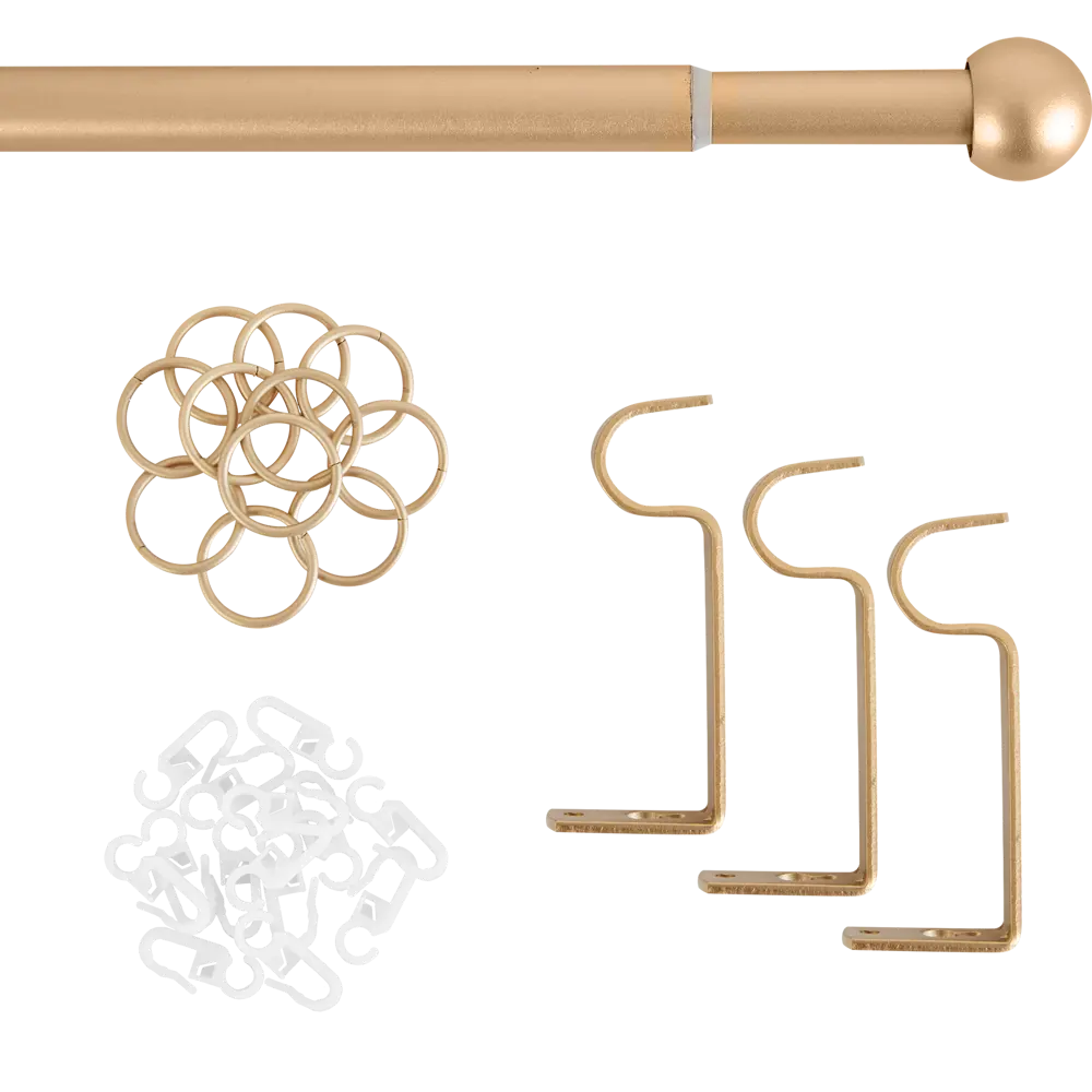 Карниз однорядный раздвижной d19/16 мм шар 160-320 см цвет бронза ORBIS STLM-2057336 - Вид №1