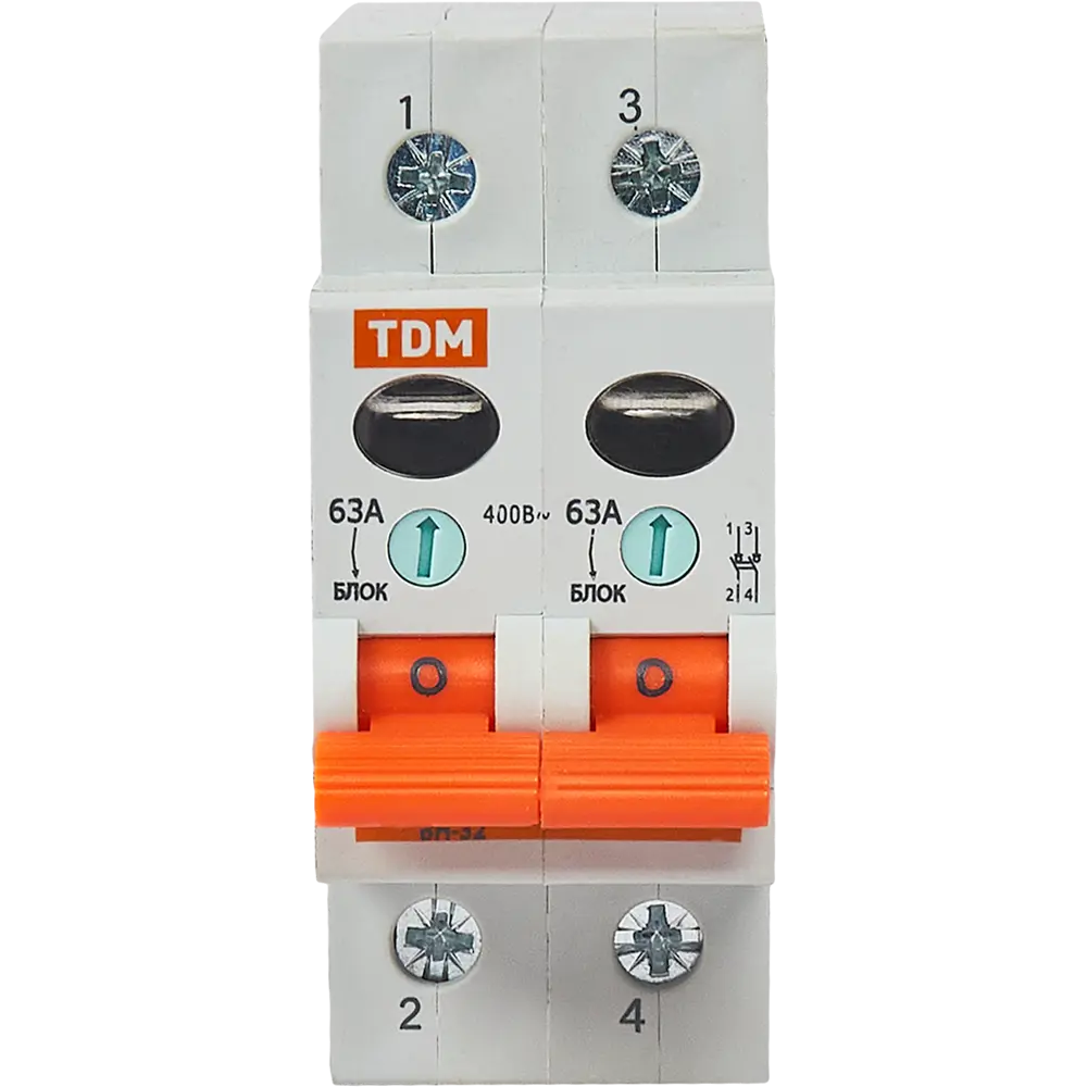 Выключатель нагрузки TDM Electric ВН-32 2P 63А для электрощитов 84399561 STLM-0049330 - Вид №1