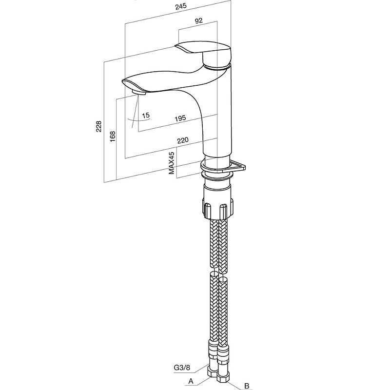 F5300032 смеситель для кухни излив 195 мм хром шт AM.PM Bliss L - Вид №7