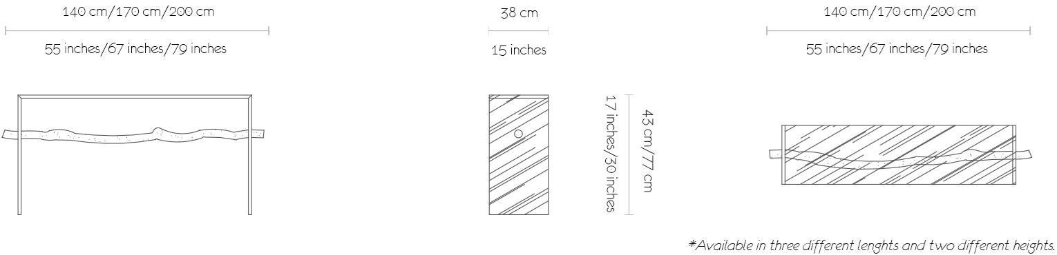 MORADA Прямоугольная консоль из дерева и стекла Wildbeach Wildbeach co - Вид №5