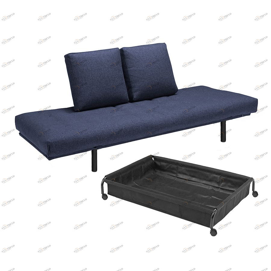 Кушетка Rollo с матрасом Rollo Classic Round и ящиком для белья синяя Innovation Living ROLLO528