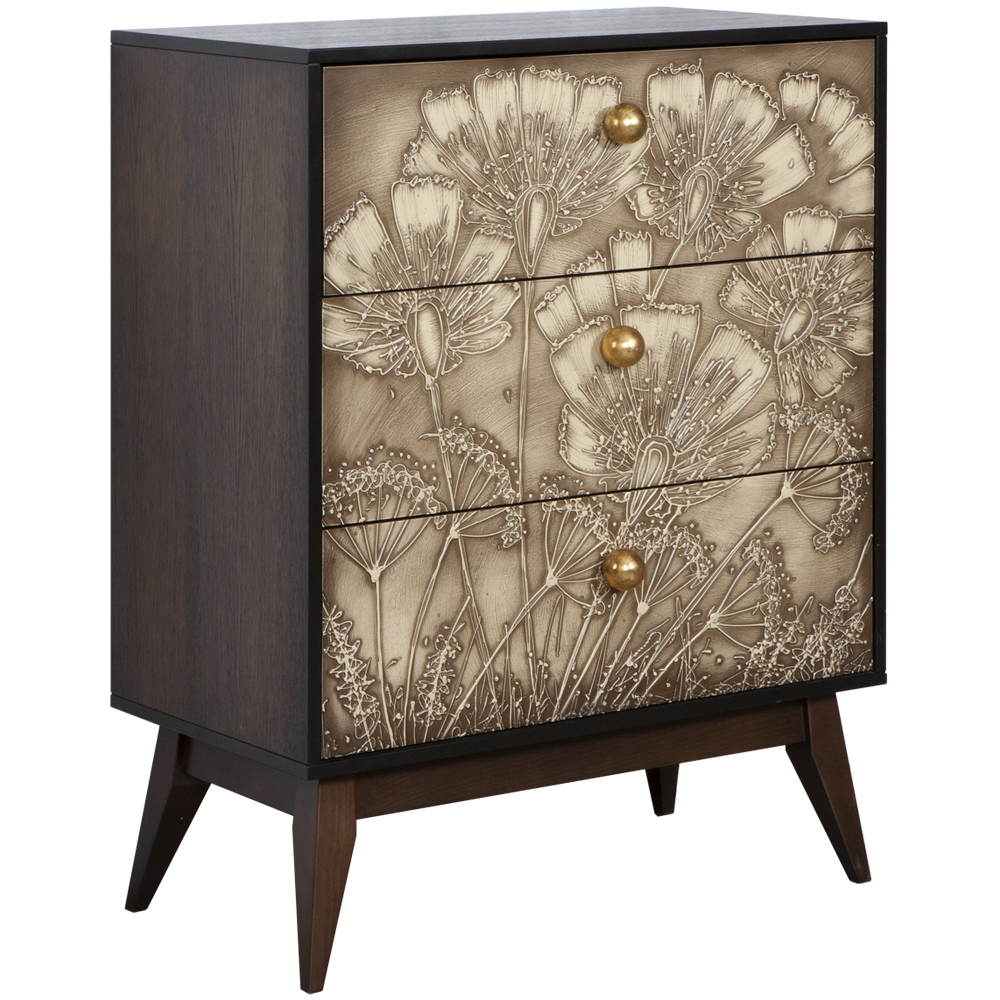 11558,77078 Комод Маки Каштан и зеркало Солнце BOGACHO 4627155818494, 4627155817527 - Вид №3