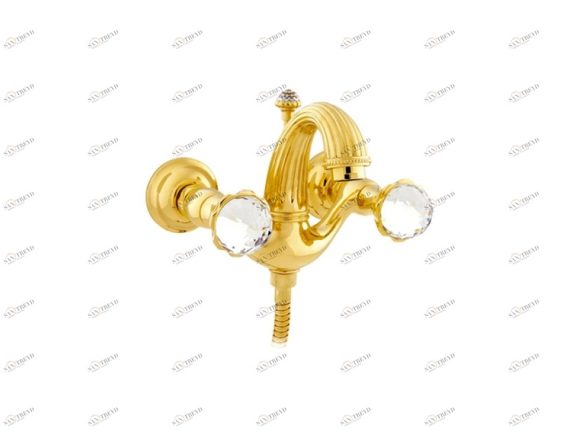 033218.000.00 Душевой набор для ванны с кристаллами сваровски Золото 24К Mestre Artica