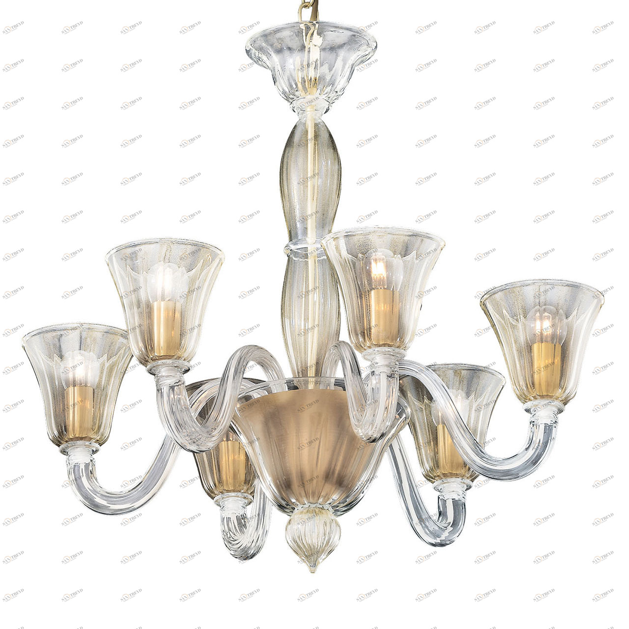 Подвесная люстра Ideal Lux Ca Foscari SP6 IDEAL LUX ДИЗАЙНЕРСКИЕ, CA FOSCARI 057268 Золотой 