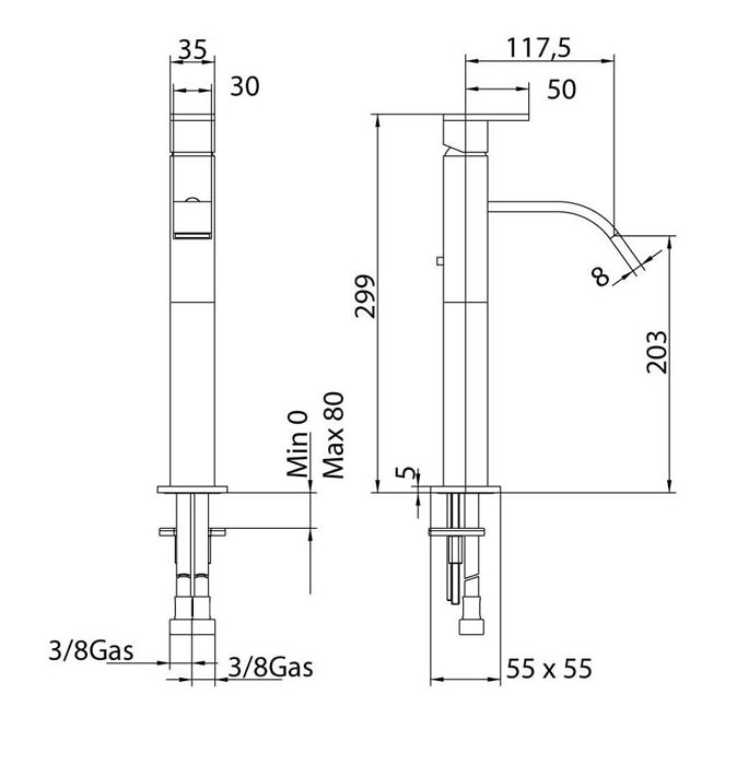 7503200003LT Смеситель Bandini Ice Cube 2 Santreyd  - Вид №2