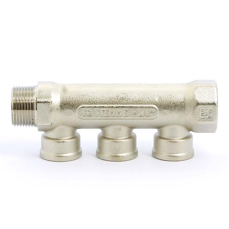 Коллектор НВ 3/4" никелированный TIEMME 3 выхода 1/2"В 36мм 1910069 - Вид №1