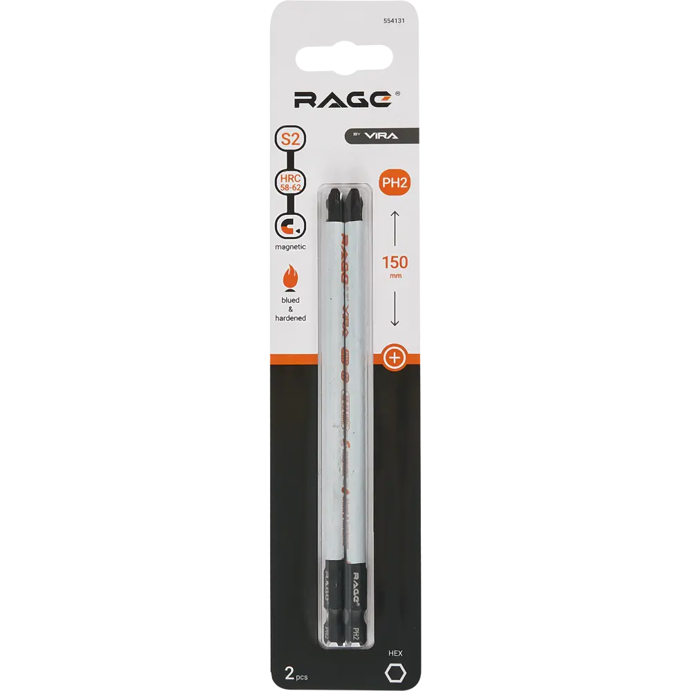 Магнитная бита RAGE PH2 для труднодоступных мест 150 мм (2 шт) 85850252 STLM-0065629 - Вид №1