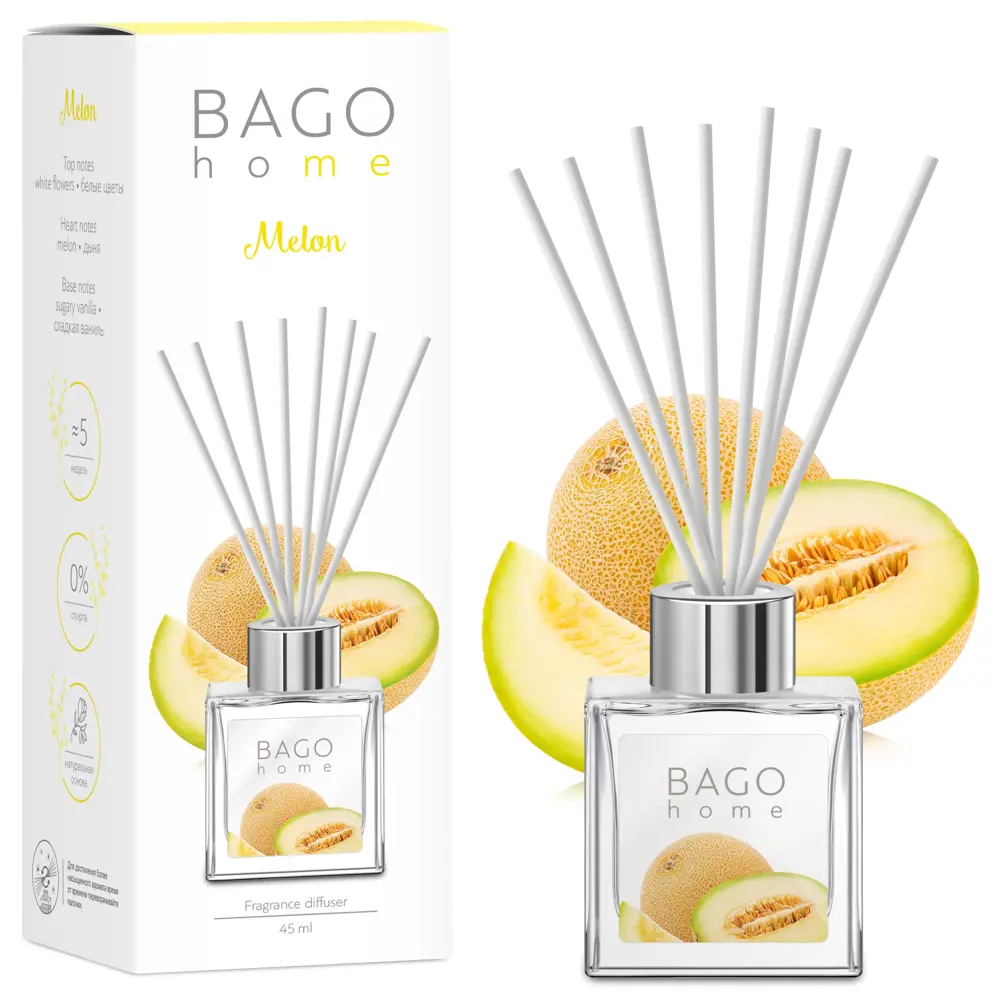 Аромадиффузор Bago home «Сочная дыня» с натуральными маслами 82520727 STLM-0029022