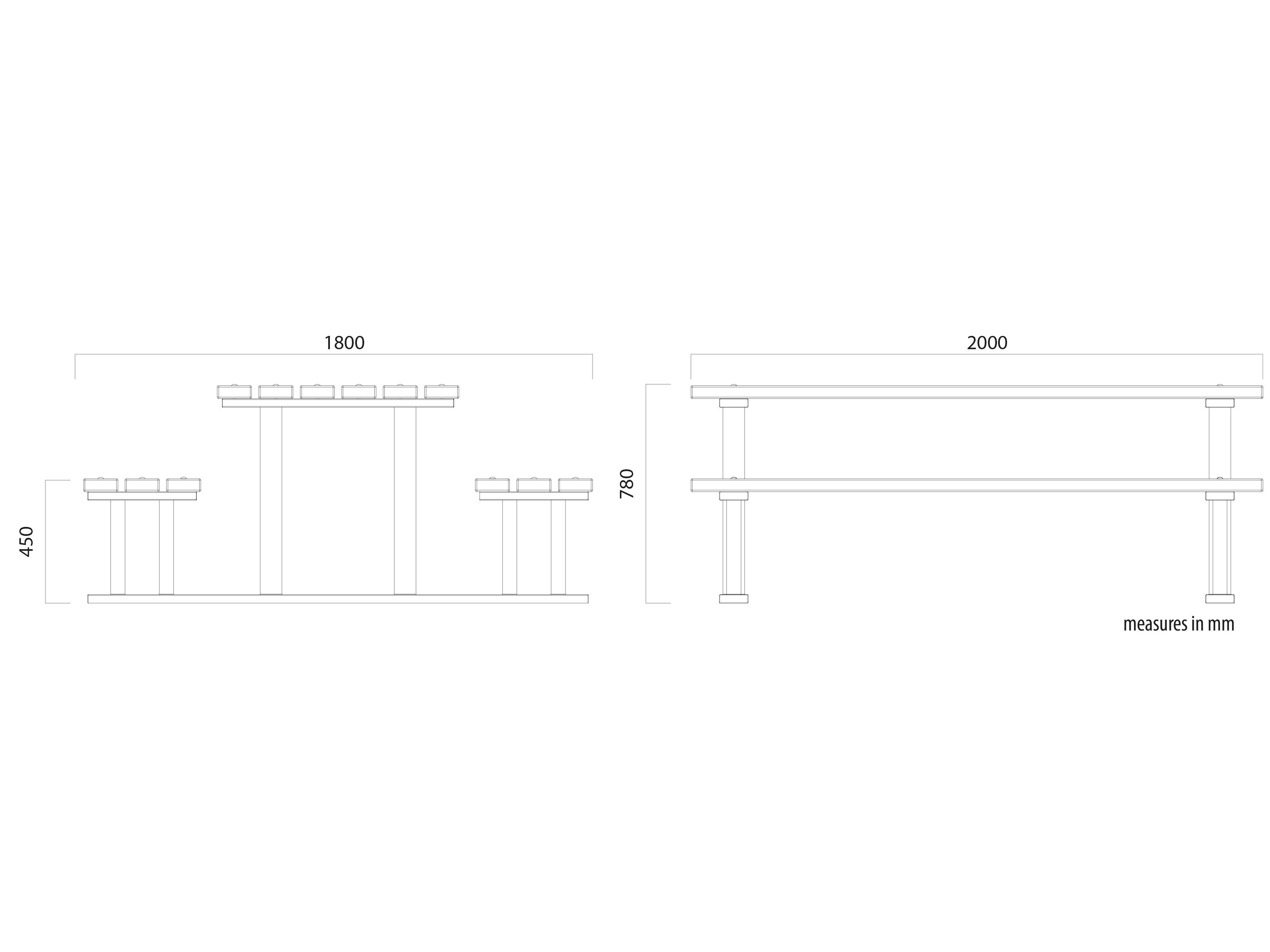 Прямоугольный стол для пикника из сосны со встроенными скамейками Lazzari Mediterraneo ARCH-00046636 - Вид №3