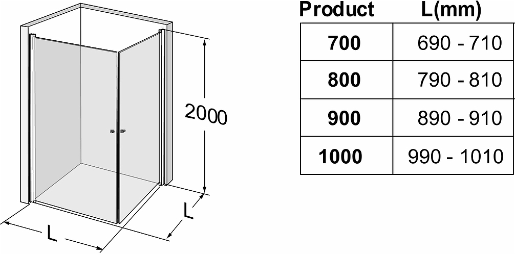 500.965.00.5 IDO Showerama 10-02 прямая душевая стенка, IDO Showerama 10-02, матовые профили / полуматовое стекло, 1000x700 мм  - Вид №3