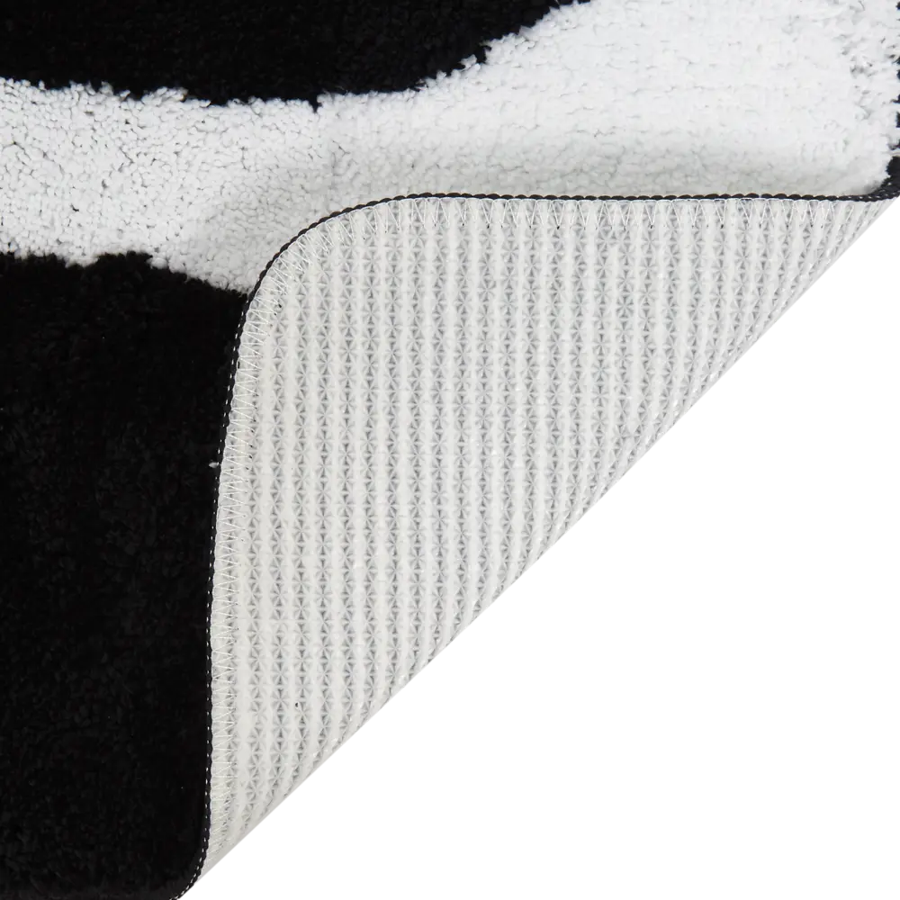 Коврик для ванной комнаты Bim 60х90 см чёрный/белый SWENSA STLM-2150703 - Вид №2