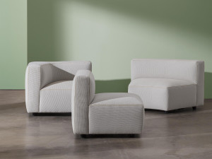 Тканевое угловое садовое кресло с подлокотниками