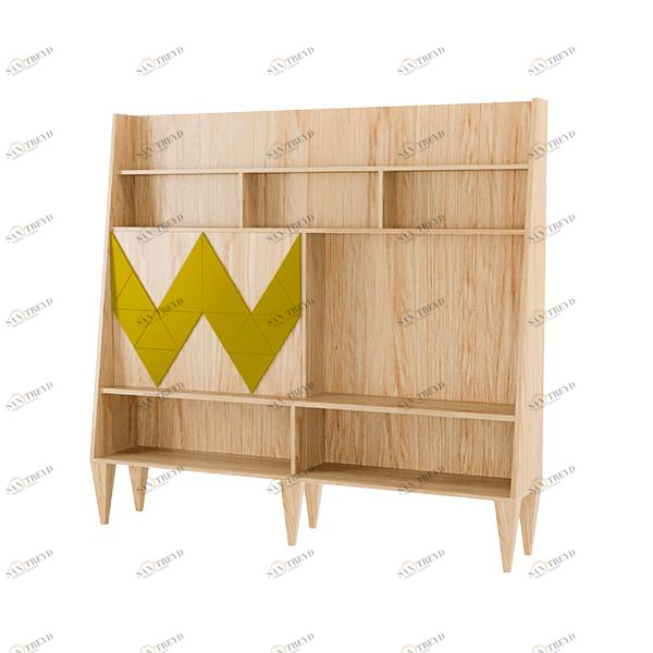 Стеллаж деревянный шпон желтый Woo Wall WOODI  00-3966190 Бежевый;желтый 