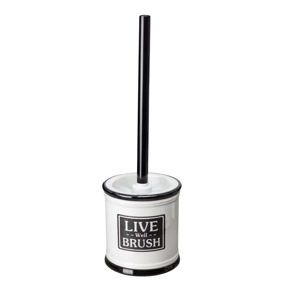 Ёршик для унитаза Bath Plus Bene W-CE2375AA-TOH керамика цвет белый с черными вставками STLM-2079439 - Вид №1