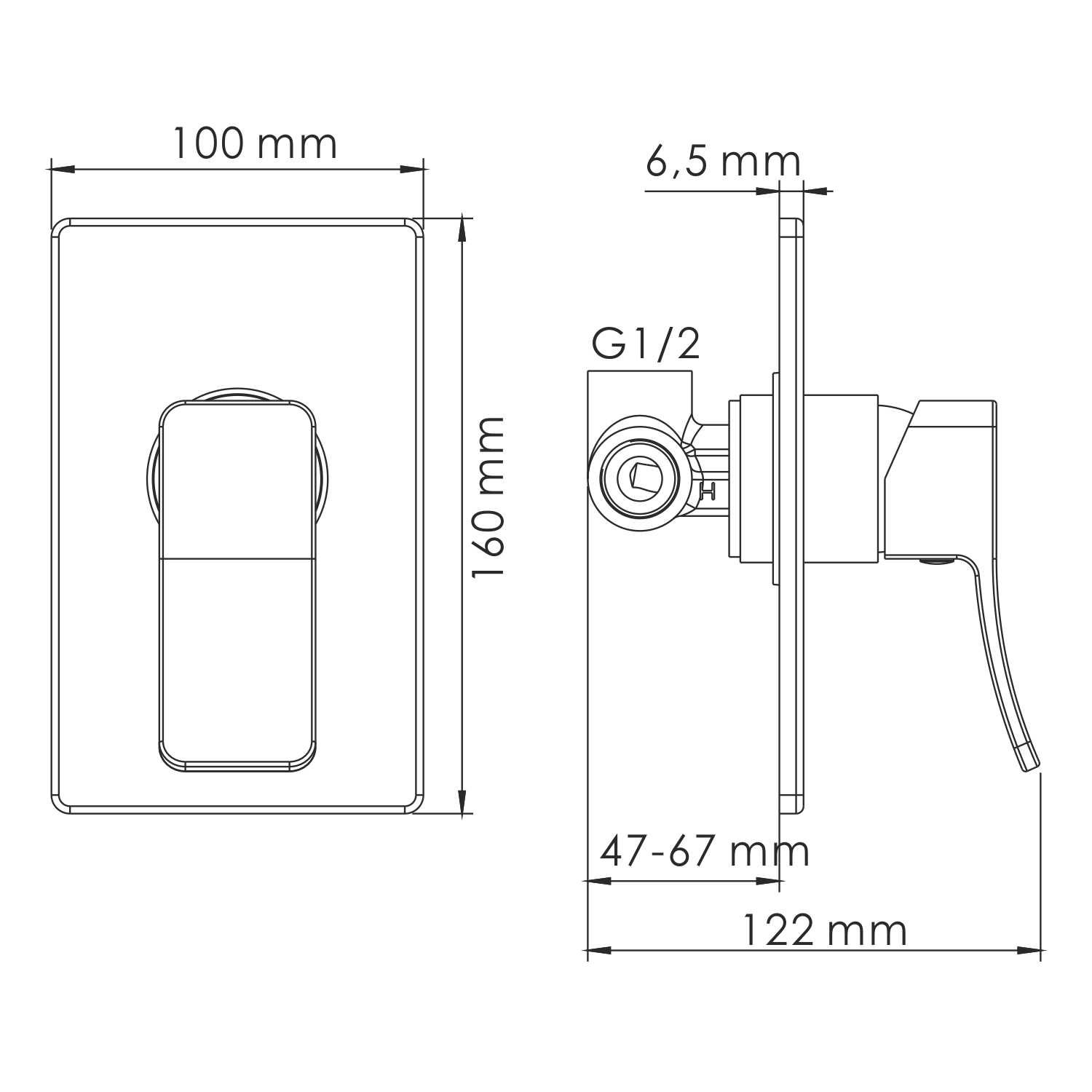 1651 Exter Смеситель для душа WasserKRAFT Exter 1600  - Вид №2