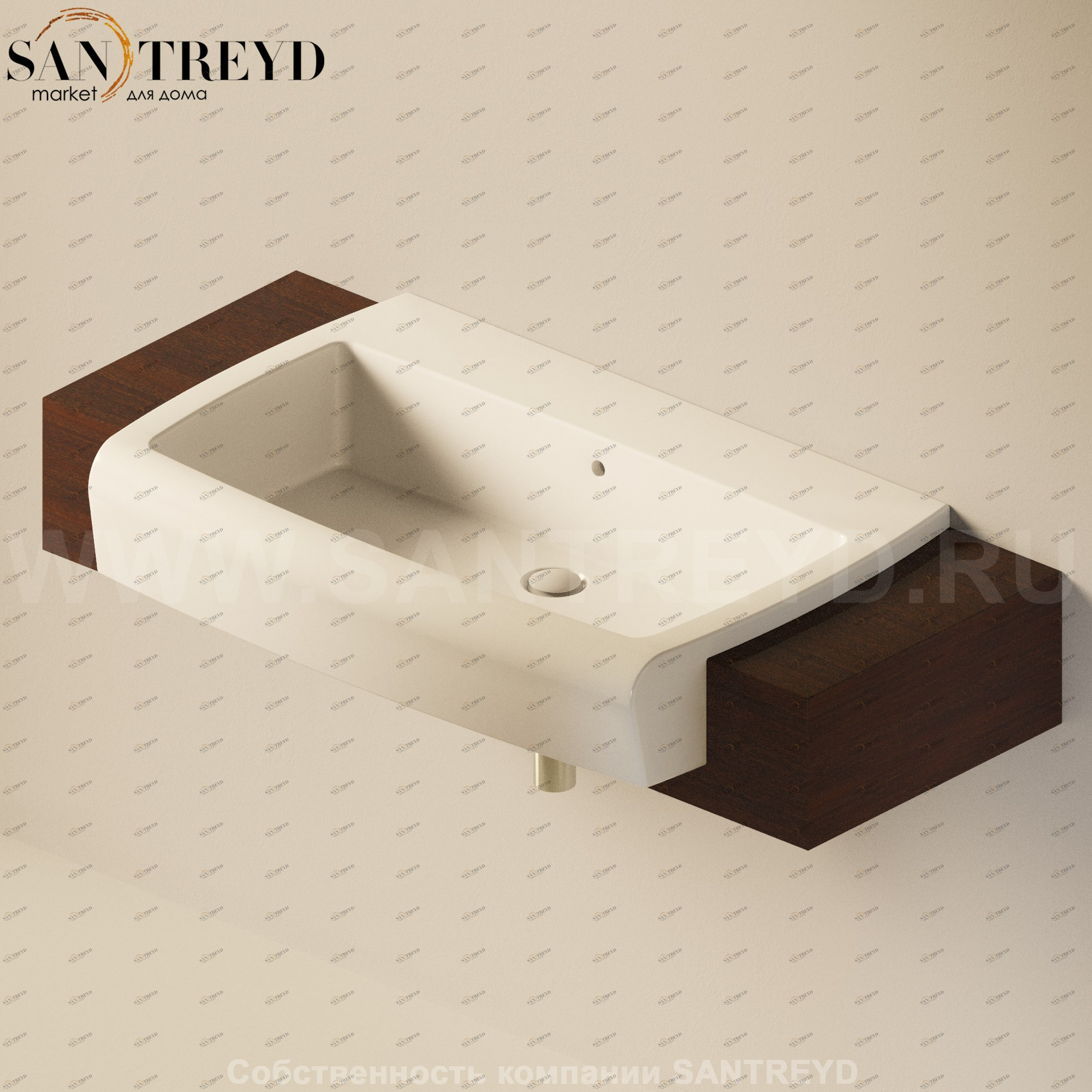 Flaminia UNA Консоль для раковины от 120 до 200 см темный дуб UNA90M1.WD Ceramica Flaminia UNA90M1WD