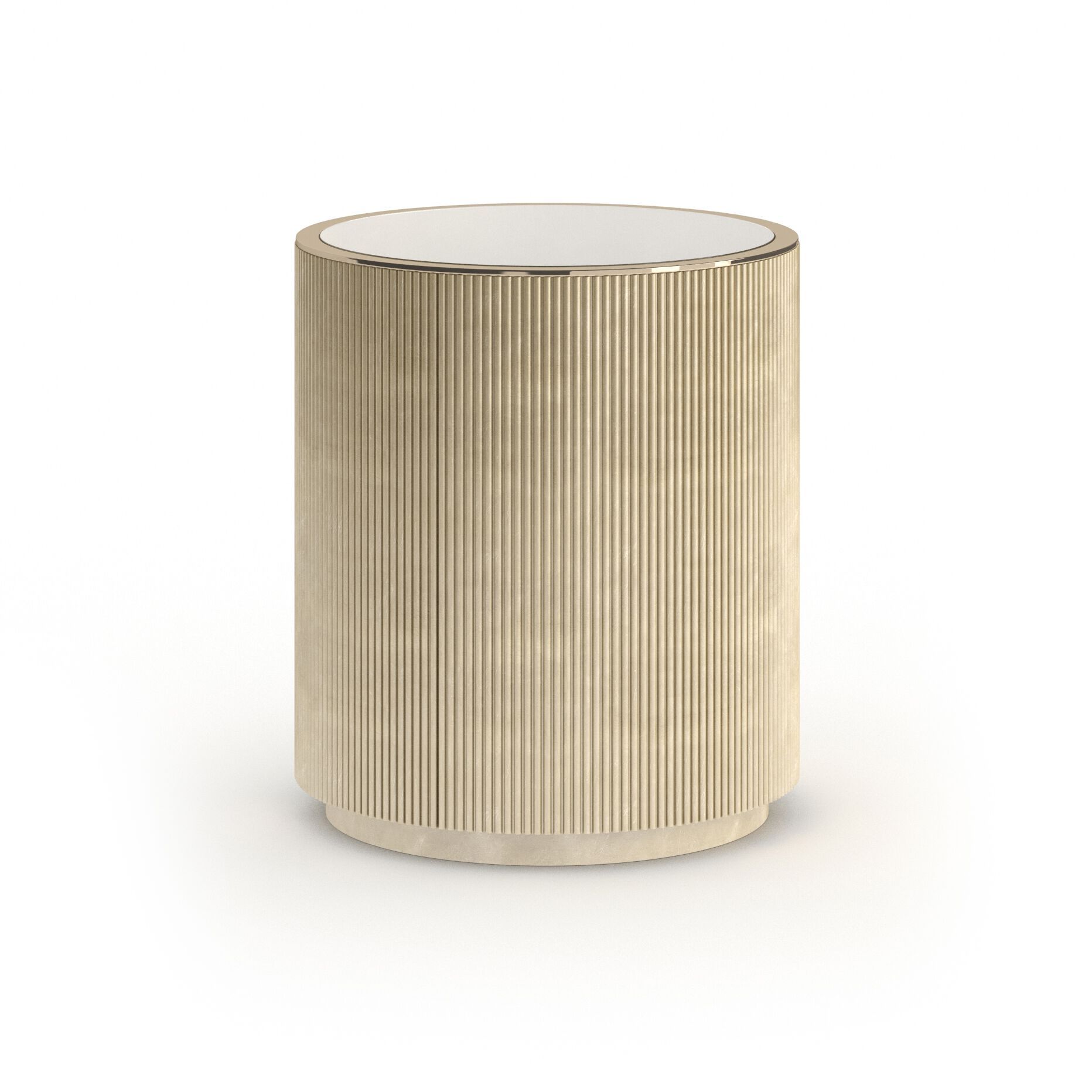 Высокий деревянный круглый журнальный столик с отсеком для хранения Caracole Love ARCH-00075714 - Вид №3