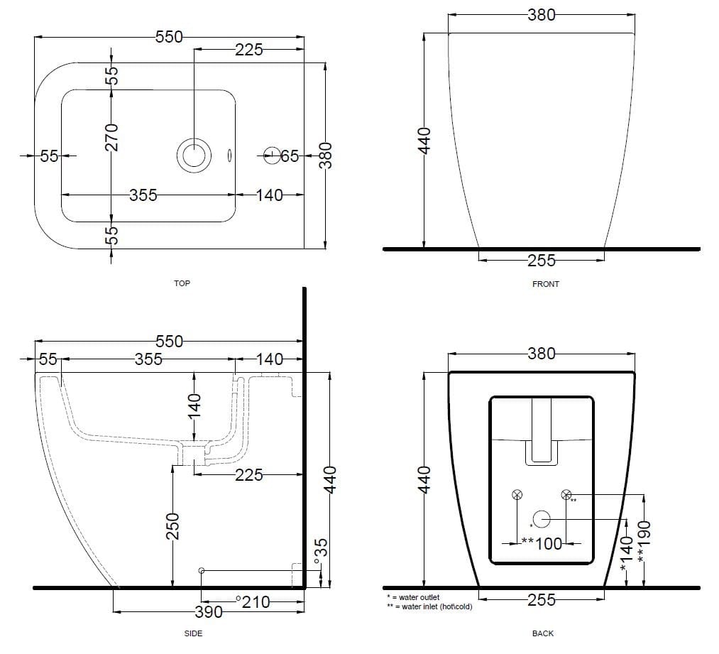 Керамические биде Ceramica Cielo SHUI Comfort ARCH-00037709 - Вид №2