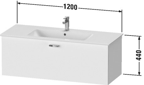 XB603301818 XBase Тумбочка подвесная Белый матовый, декор Duravit  - Вид №1