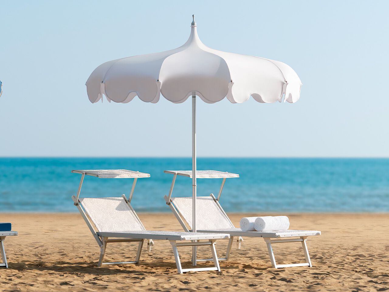 Зонтик из анодированного алюминия и акриловой ткани Crema Outdoor PAGODA ARCH-00114890