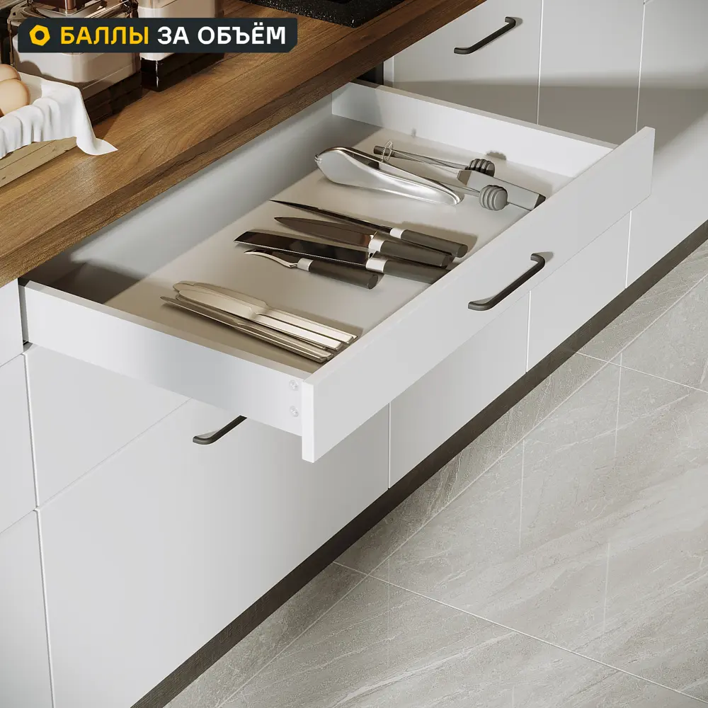 Выдвижной ящик для кухни 75.2x8.1x51.1 см KONSENSA ДСП цвет серый Отсутствует STLM-2045136