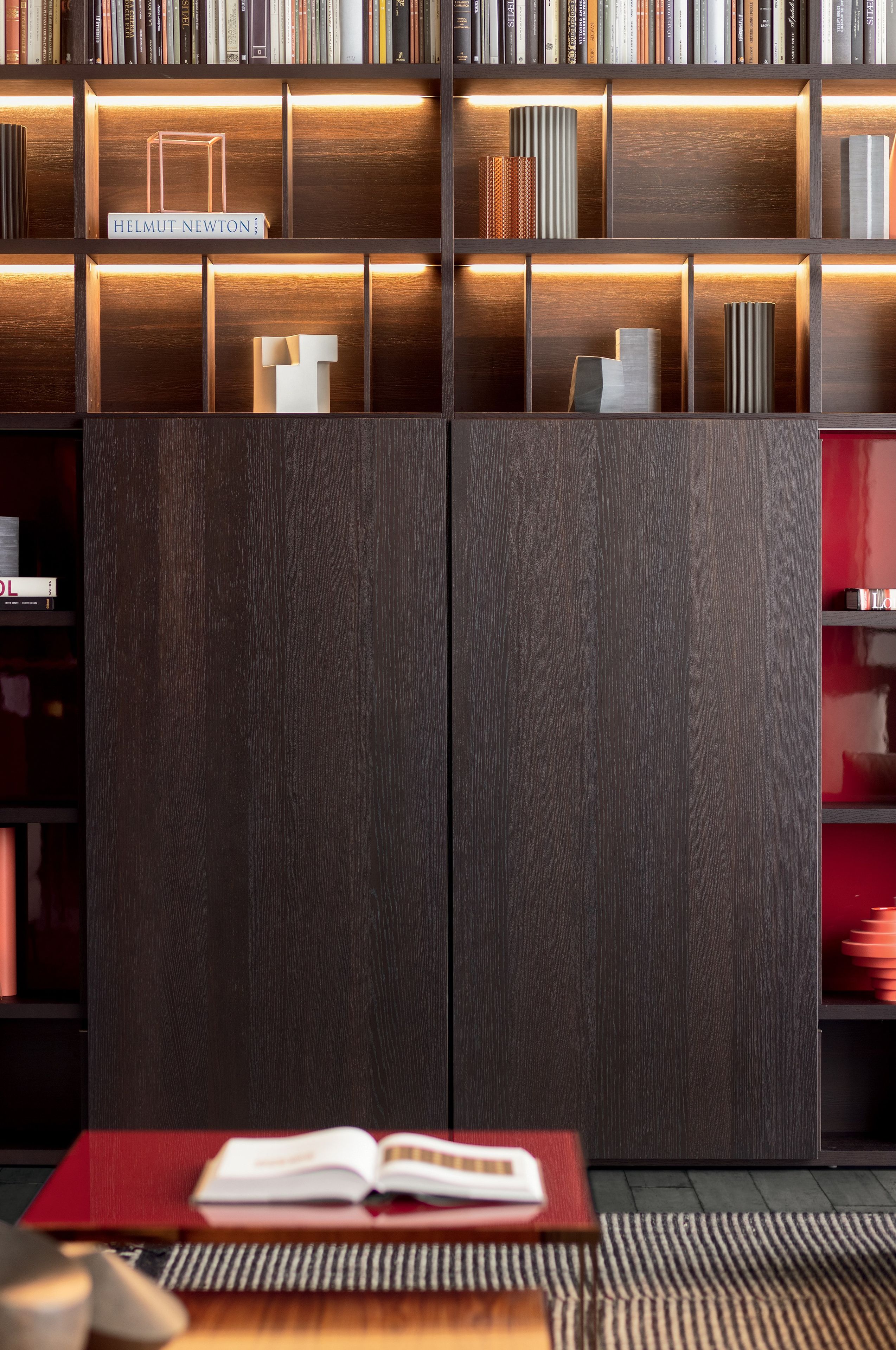 Секционный деревянный книжный шкаф с раздвижными дверями Pianca Spazioteca ARCH-00008976 - Вид №1