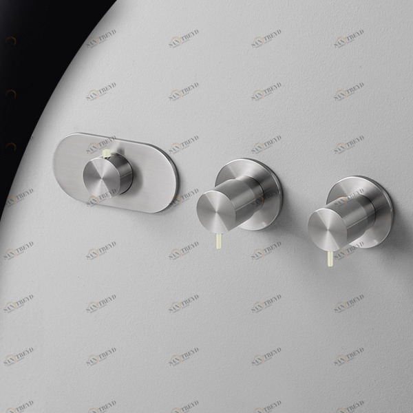 Термостат для душа матовая сталь с серой ручкой Toki Radomonte TKI55SCIL29