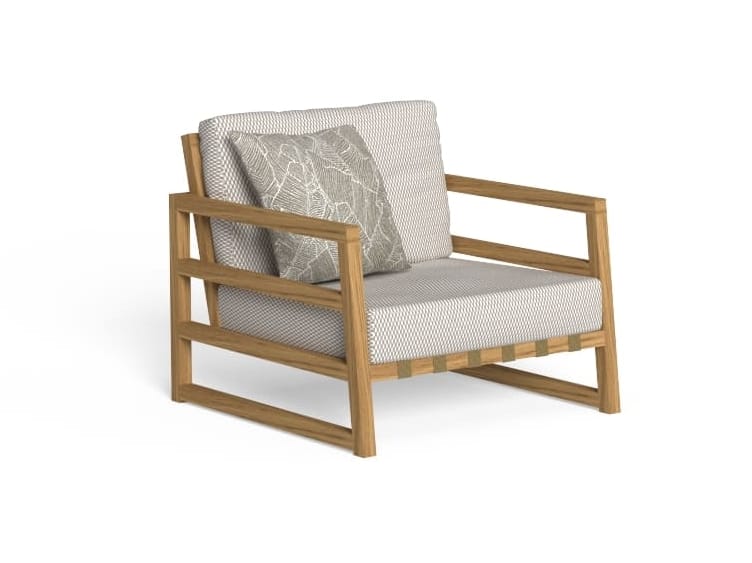 Кресло для салазок из ткани с каркасом iroko Talenti Alabama / Wood ARCH-00093349